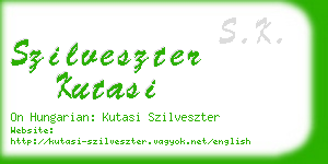 szilveszter kutasi business card